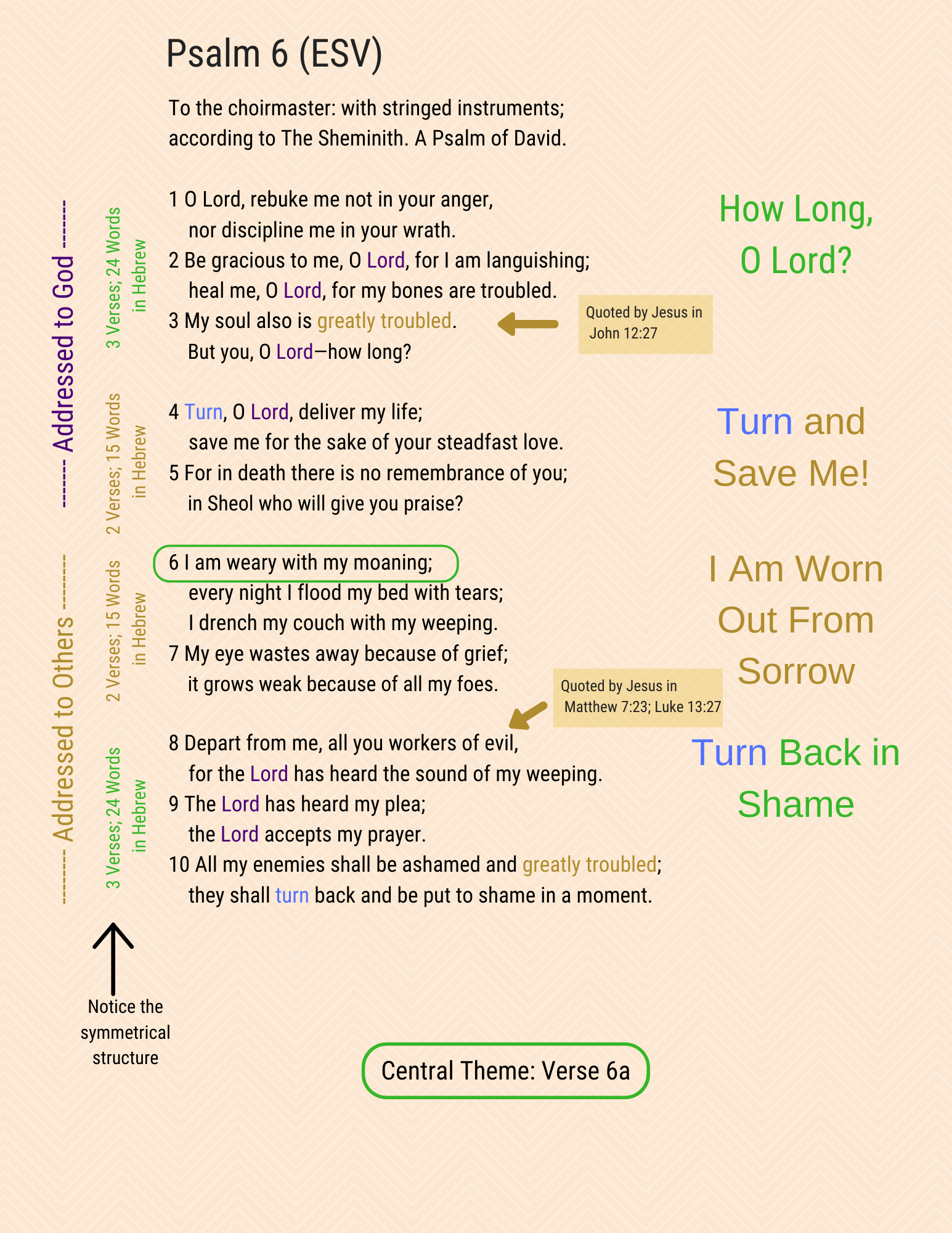 A visual study of Psalm 6