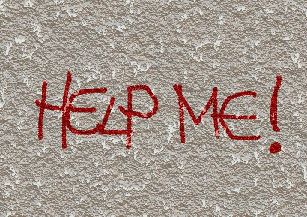 help, wall, grafitty, writing, text, a notice, lettering, red, important, urgent, help me, help, help me, help me, help me, help me, help me